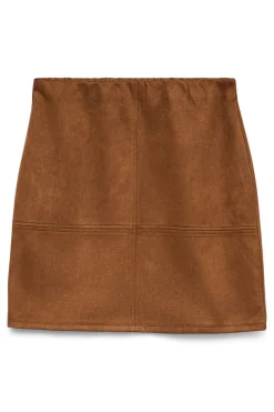 Vero Moda Falda corta efecto ante Marr&oacute;n oscuro Sale