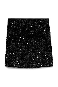 Vero Moda Falda corta lentejuelas Gris oscuro Hot