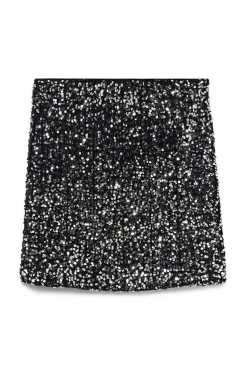 Vero Moda Falda corta lentejuelas Negro Sale