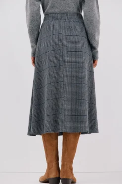 Cortefiel Falda de punto evasé Estampado azul Online