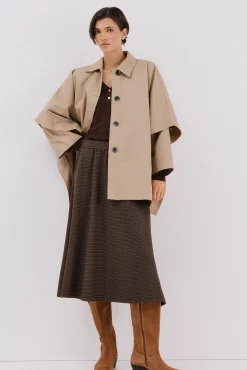 Cortefiel Falda de punto evasé Estampado beige New