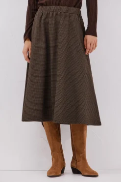 Cortefiel Falda de punto evasé Estampado beige New