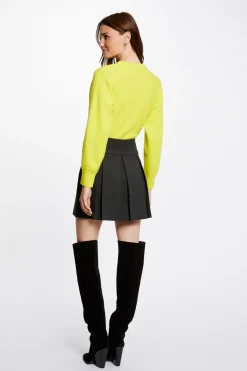 Morgan Falda evas con pliegues Negro