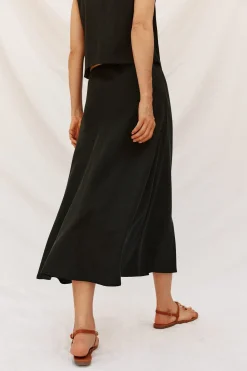 Cortefiel Falda fluída tencel Negro Online