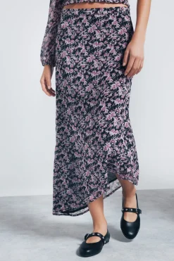 Springfield Falda larga asimétrica negro Outlet