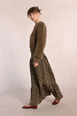 Molly Bracken Falda larga con estampado y volantes Multicolor