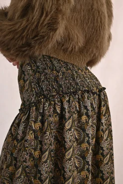 Molly Bracken Falda larga con estampado y volantes Multicolor