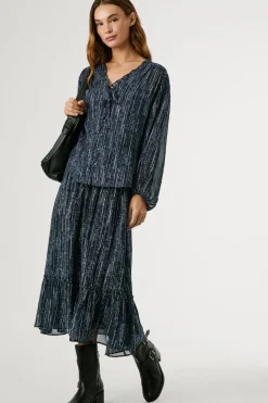 Pepe Jeans Falda Larga Estampado Floral azul Best