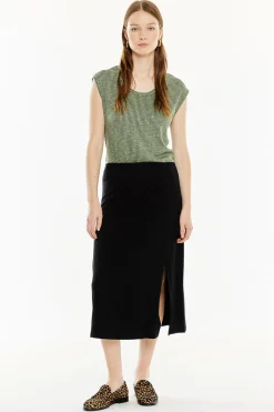 System Action Falda larga evasé negro New