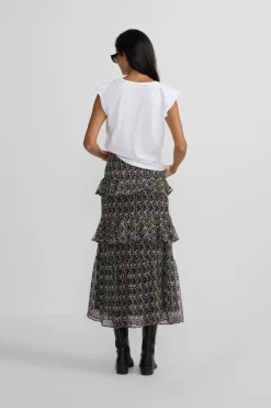 Silbon Falda larga volantes estampado Multicolor Best