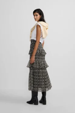 Silbon Falda larga volantes estampado Multicolor Best