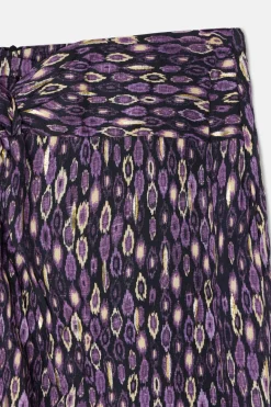 Silbon Falda midi abertura estampado ikat Morado Sale