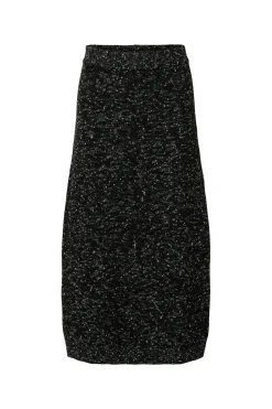 Selected Falda midi algodón orgánico Negro Sale