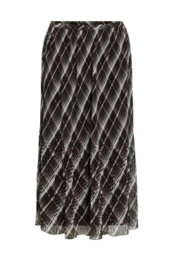 Vila Falda midi de gasa plisada Negro Outlet