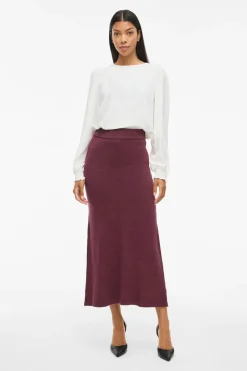 Vila Falda midi de punto con viscosa Vino