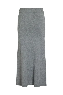 Vila Falda midi de punto con viscosa Gris Outlet