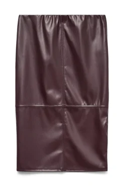 Vero Moda Curve Falda midi efecto piel talla grande Morado