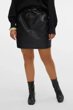 Vero Moda Curve Falda midi encerada talla grande Negro New