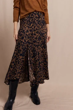 Slowlove Falda midi estampada Negro