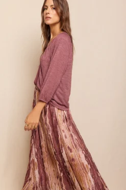 Slowlove Falda midi estampada Estampado marr&oacute;n Hot