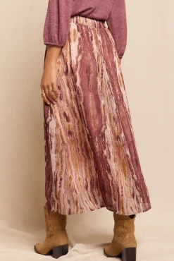 Slowlove Falda midi estampada Estampado marr&oacute;n Hot