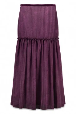 Slowlove Falda midi estampada Estampado morado Clearance