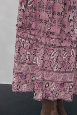 Pedro del Hierro Falda midi estampada pisos Morado Discount