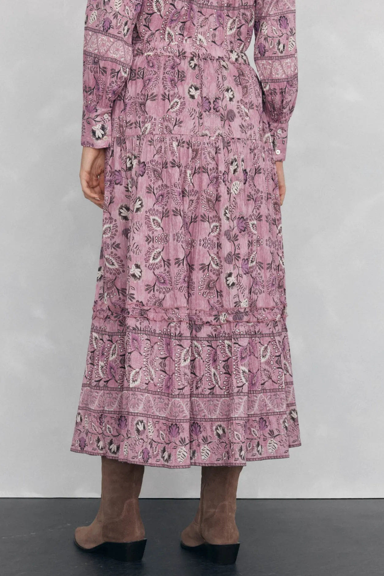 Pedro del Hierro Falda midi estampada pisos Morado Discount