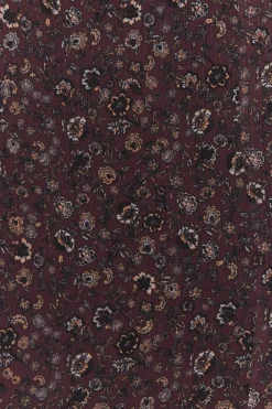 System Action Falda midi estampado floral pequeño burdeos Hot