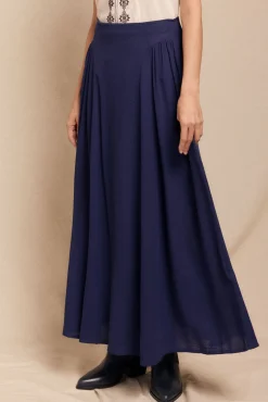 Slowlove Falda midi evasé Azul Best