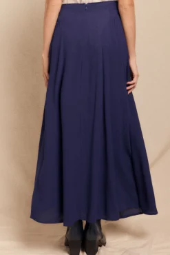 Slowlove Falda midi evasé Azul Best