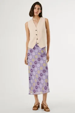 Pepe Jeans Falda midi fluida con estampado. morado/lila Hot