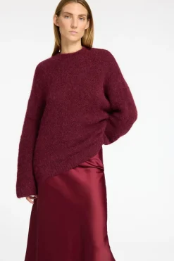 Selected Falda midi fluida confeccionada con materiales reciclados. Vino New