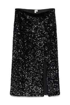 Vero Moda Falda midi lentejuelas Negro New