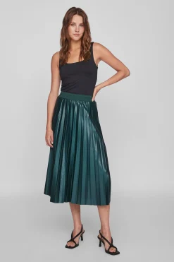 Vila Falda midi plisada Verde Sale
