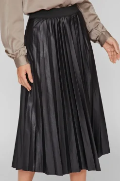 Vila Falda midi plisada Negro Online