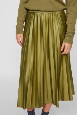 Vila Falda midi plisada Verde oscuro New