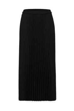 Selected Falda midi plisada con cintura elástica Negro Outlet