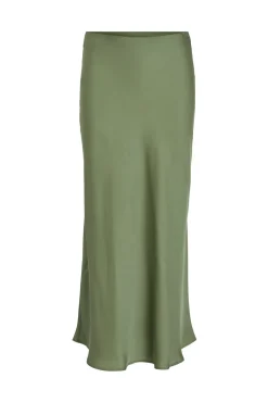 Vila Falda midi satén Verde Hot