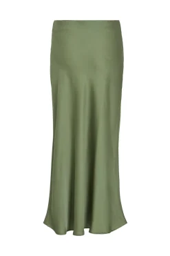 Vila Falda midi satén Verde Hot