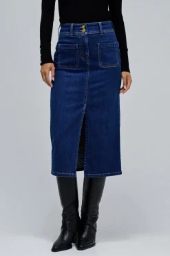Salsa Jeans Falda midi secret push in Azul Online