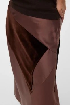 Vero Moda Falda midi triple tejido Marr&oacute;n Hot