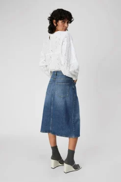 Object Falda midi vaquera Azul New