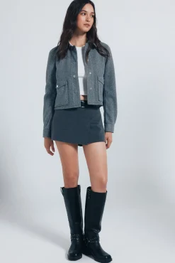 Springfield Falda pantaón cinturón gris Online