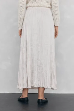 Pedro del Hierro Falda plisada satinada Beige
