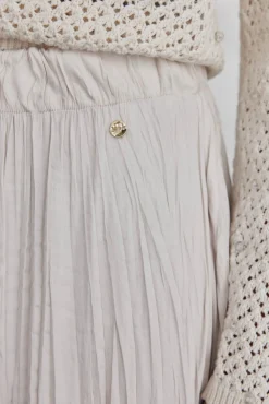 Pedro del Hierro Falda plisada satinada Beige