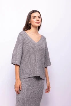 Object Falda punto lurex Gris Outlet