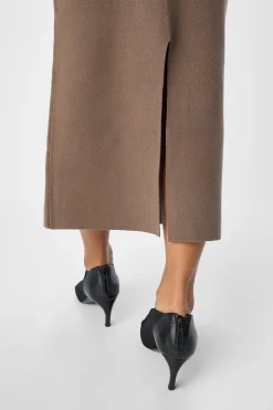 Object Falda punto midi Marr&oacute;n Outlet