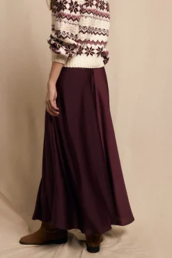 Slowlove Falda satinada Granate Sale