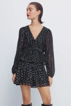 Springfield Falda smock lurex negro Discount